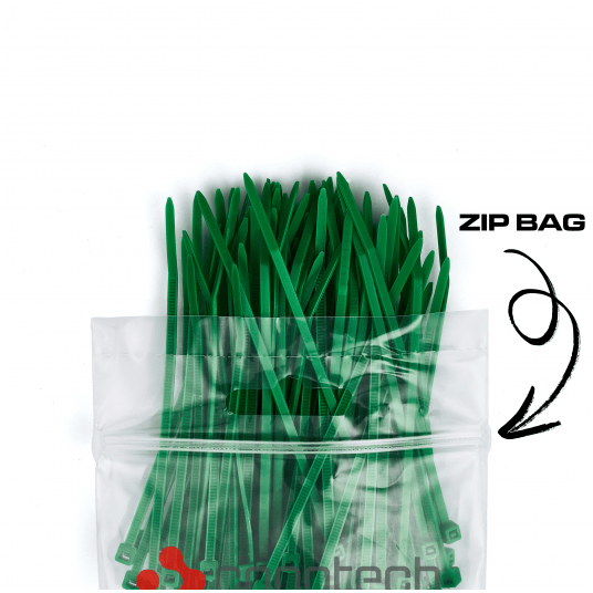 OPASKA ZACISKOWA 2,5x100mm ZIELONA 100 szt. -zdjęcie numer 1