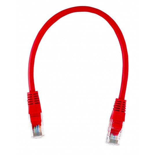 PATCH CORD U/UTP kat.5e 0,25m CZERWONY -zdjęcie numer 2