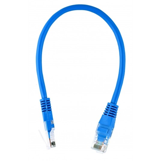 PATCH CORD U/UTP kat.5e 0,25m - NIEBIESKI -zdjęcie numer 2