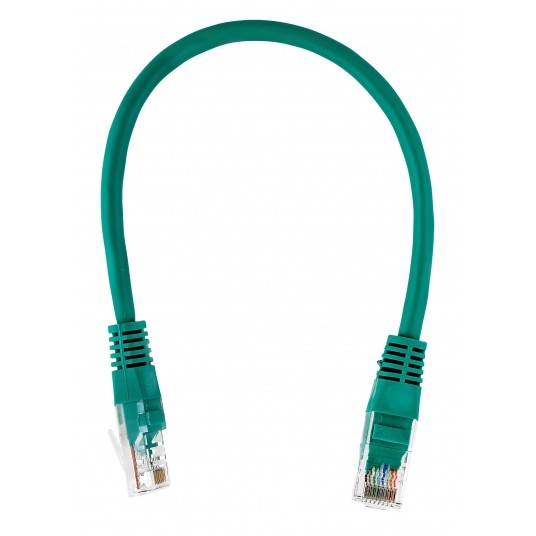 PATCH CORD U/UTP kat.5e 0,25m - ZIELONY -zdjęcie numer 2