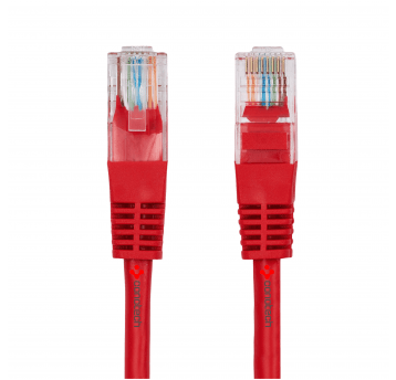 PATCH CORD U/UTP kat.5e 0,25m CZERWONY