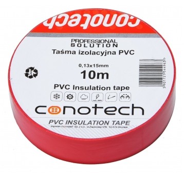 TAŚMA PVC CZERWONA 10m